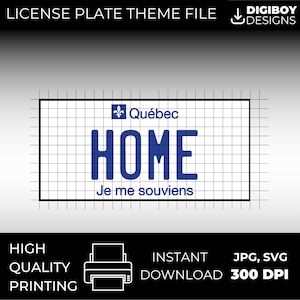 Quebec QC Canadá Placa de Licença em Branco Inspirada para Download Imprimível Alta Qualidade 300dpi Projeto Único svg, Silhueta