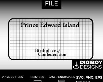 Prince Edward Island PE Canada Blank License Plate Inspired Downloadable Printable High-Quality 300dpi DIY Unique Project svg, Silhouette