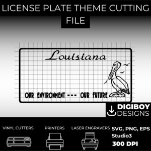 Louisiana LA USA Blank License Plate Inspired Downloadable Printable High-Quality 300dpi DIY Unique Project svg, jpg, Cricut, Silhouette
