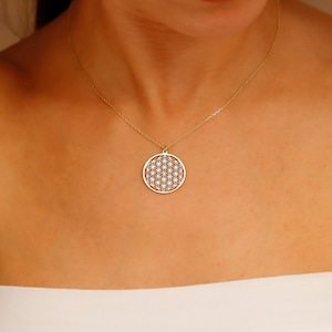 Flower of Life Pendant 925K Silver * Sacred Geometric Pendant 14K Gold * Seed Of Life Necklace * Perfect Christmas Gift Idea For Her