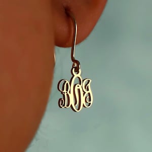 Personalized Vine Monogram Earrings: 925 Sterling Silver, Handmade By Raingold