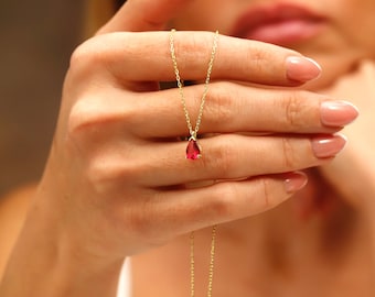 Ruby Necklace 925K Sterling Silver * Ruby Chooker Necklace * Red Ruby Beads Necklace * Tiny Ruby Necklace * Perfect Gift for Christmas