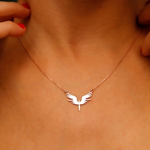 Phoenix Necklace 925K Sterling Silver * Unique Design Fire Bird Necklace * Legendary Phoenix Bird Necklace * Perfect Christmas Gift idea