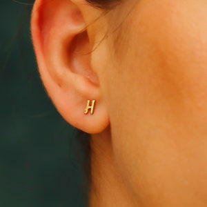 Initial Earrings Gold * Dainty Letter Stud Earrings * Initial Jewellery * Silver Initial Earrings * Minimalist Earrings * Mothers Day Gift
