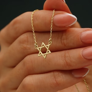 Star of David Necklace * Magen David Necklace Gold* Handmade Jewelry 925K Sterling Silver * Gold Plate Charm *  Mother&#39;s Day Gift