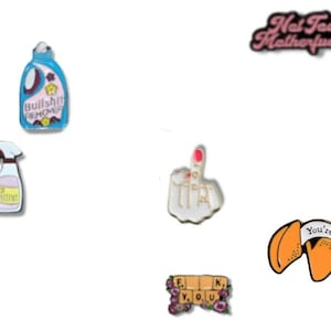 The Audacity Not Today Mother Fucker, Fuck you  middle finger Fuck Spinner Bullshit Idiot  you're fucked unfortunate fortune cookie pins fun