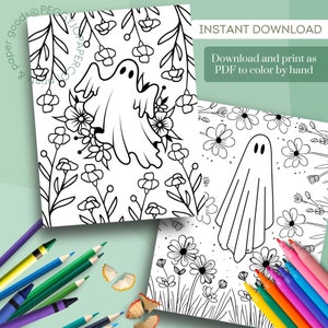 Ghost Aesthetic Coloring Pages, Ghost Coloring Book, Ghost Aesthetic ...