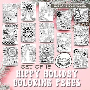 Christmas Coloring Pages, Holiday Coloring Book, Xmas Printable, Festive, Holiday Downloads, Adult Coloring Sheets, Printable Coloring Pages