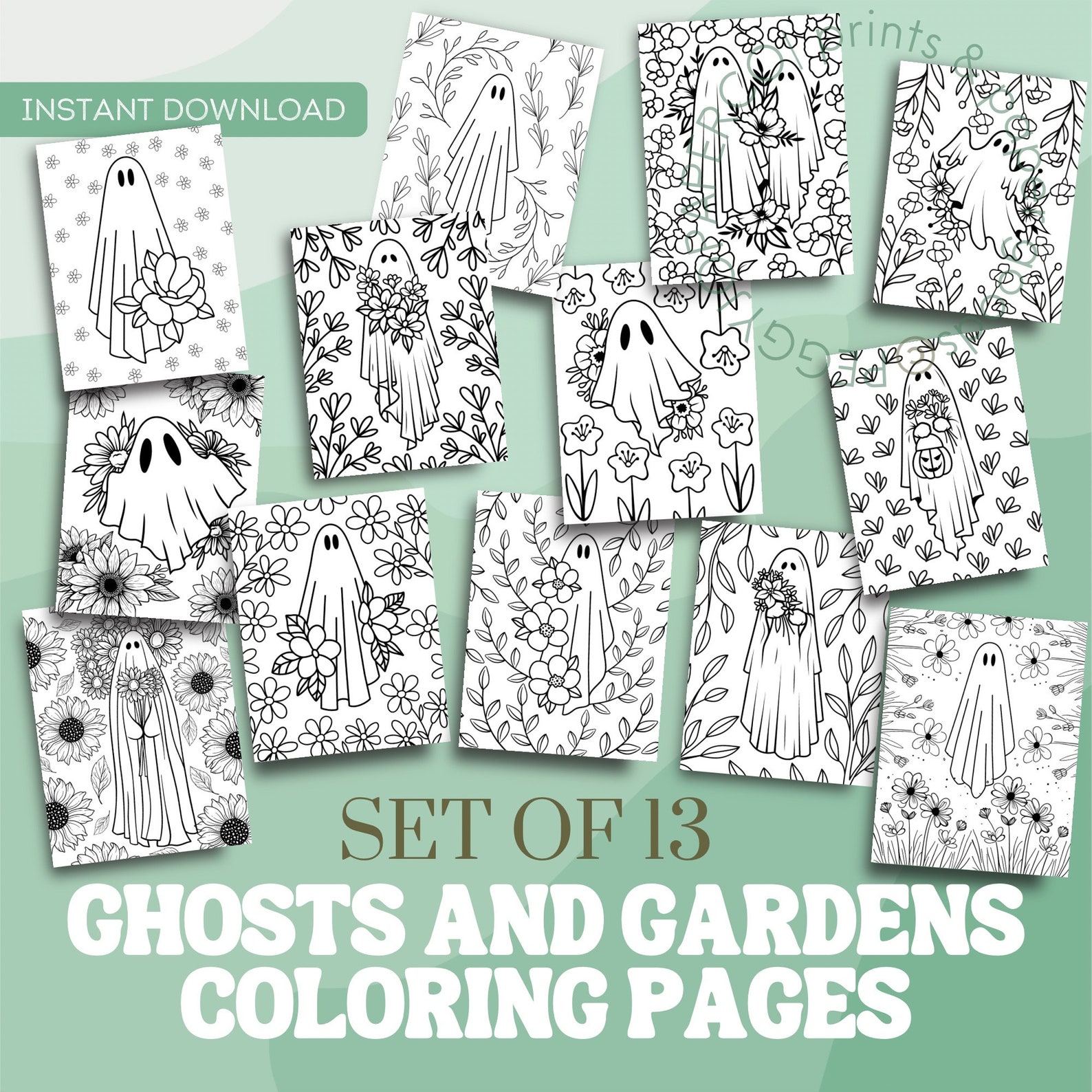 Ghost Aesthetic Coloring Pages Ghost Coloring Book Ghost - Etsy