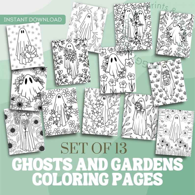 Ghost Aesthetic Coloring Pages, Ghost Coloring Book, Ghost Aesthetic