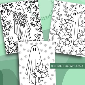 Ghost Aesthetic Coloring Pages, Ghost Coloring Book, Ghost Aesthetic