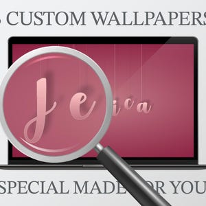 Custom Mac Desktop & Laptop Wallpaper | Personalized Name Background | Aesthetic Minimalist Design | 2 Screen Sizes | Digital Download