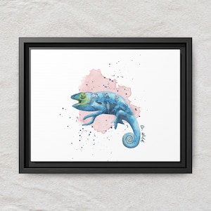 Watercolor Chameleon PNG – Colorful Reptile Digital Download for Sublimation, T-Shirt Design, Mug Art,  Lizard Clipart