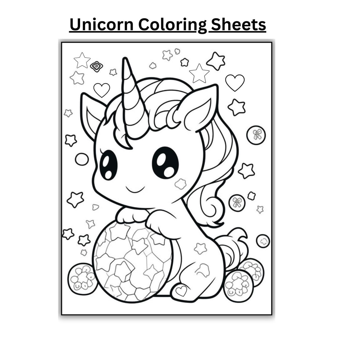 Unicorn Coloring Pages for Kids, Magical Printable Worksheets (PDF) - Etsy