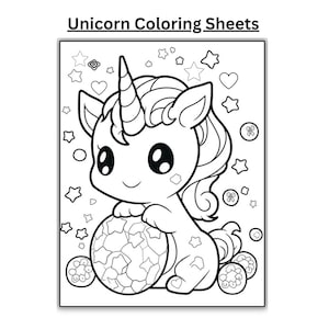 Unicorn Coloring Pages, Unicorn Coloring Page for Kids, Instant Download, Printable Worksheets, Unicorn Coloring Sheets, Coloring Pages, PDF