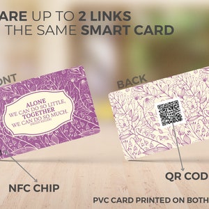 Carte de visite numérique NFC carte virtuelle Carte PVC Smart Tap Liens vers les réseaux sociaux design exclusif appuyez et partagez image 4
