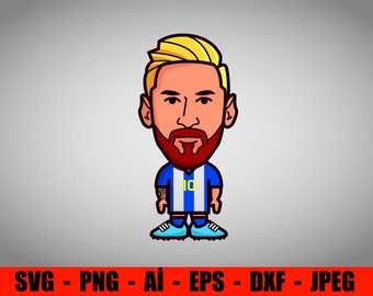 Lionel Messi, Football Superstar, Argentina National Team Editable Layered Cut File SVG + PNG + GiF+ Ai + EPS + Jpeg Cricut Design Space