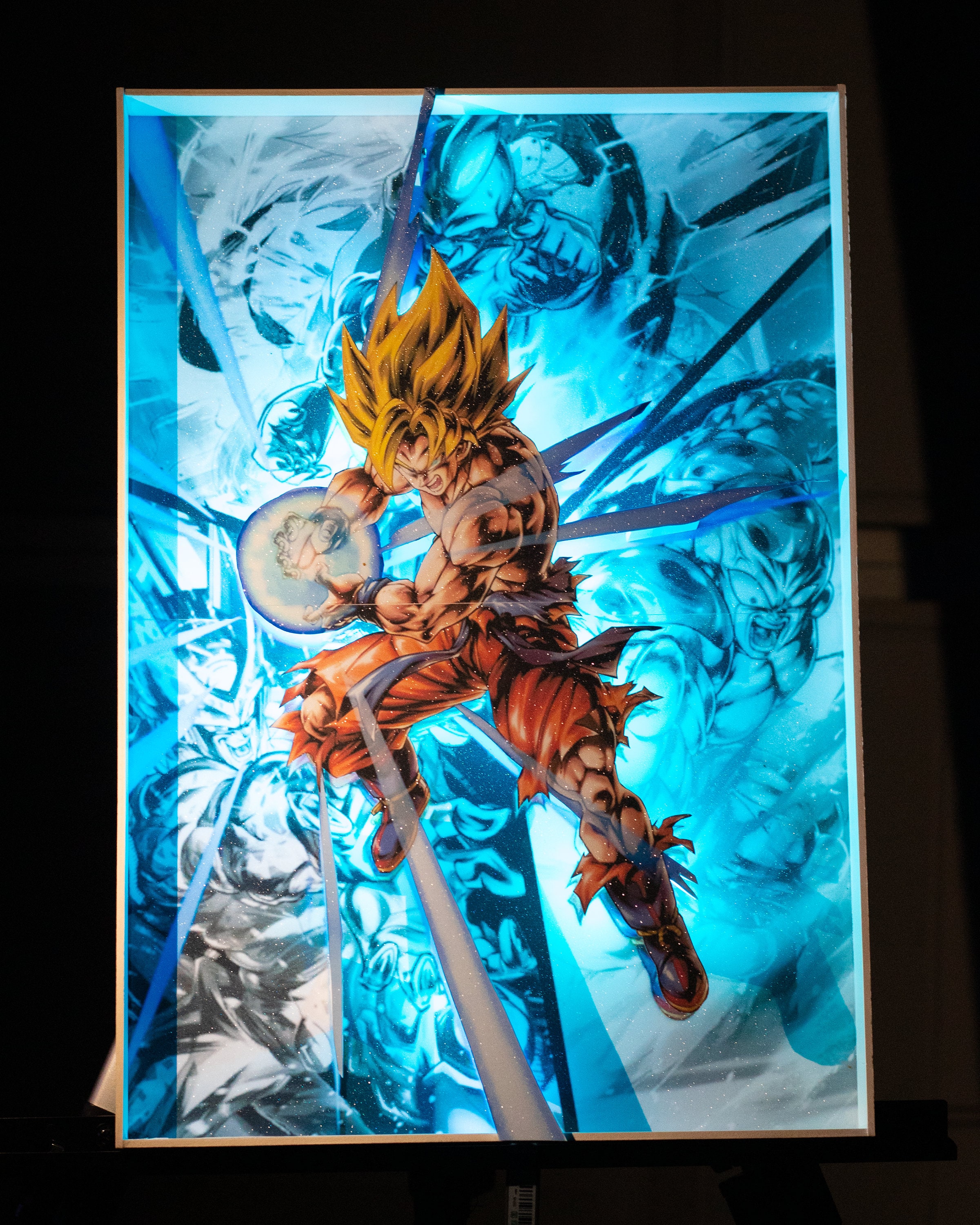 Autocollant mural 3D Blue Goku, Dragon Ball
