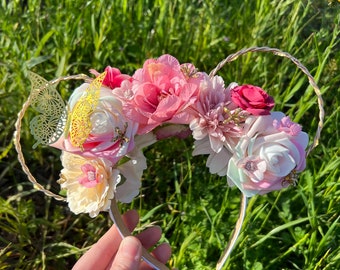 Spring Tangled Inspired Floral Light up Disney Ears - Etsy display picture 1