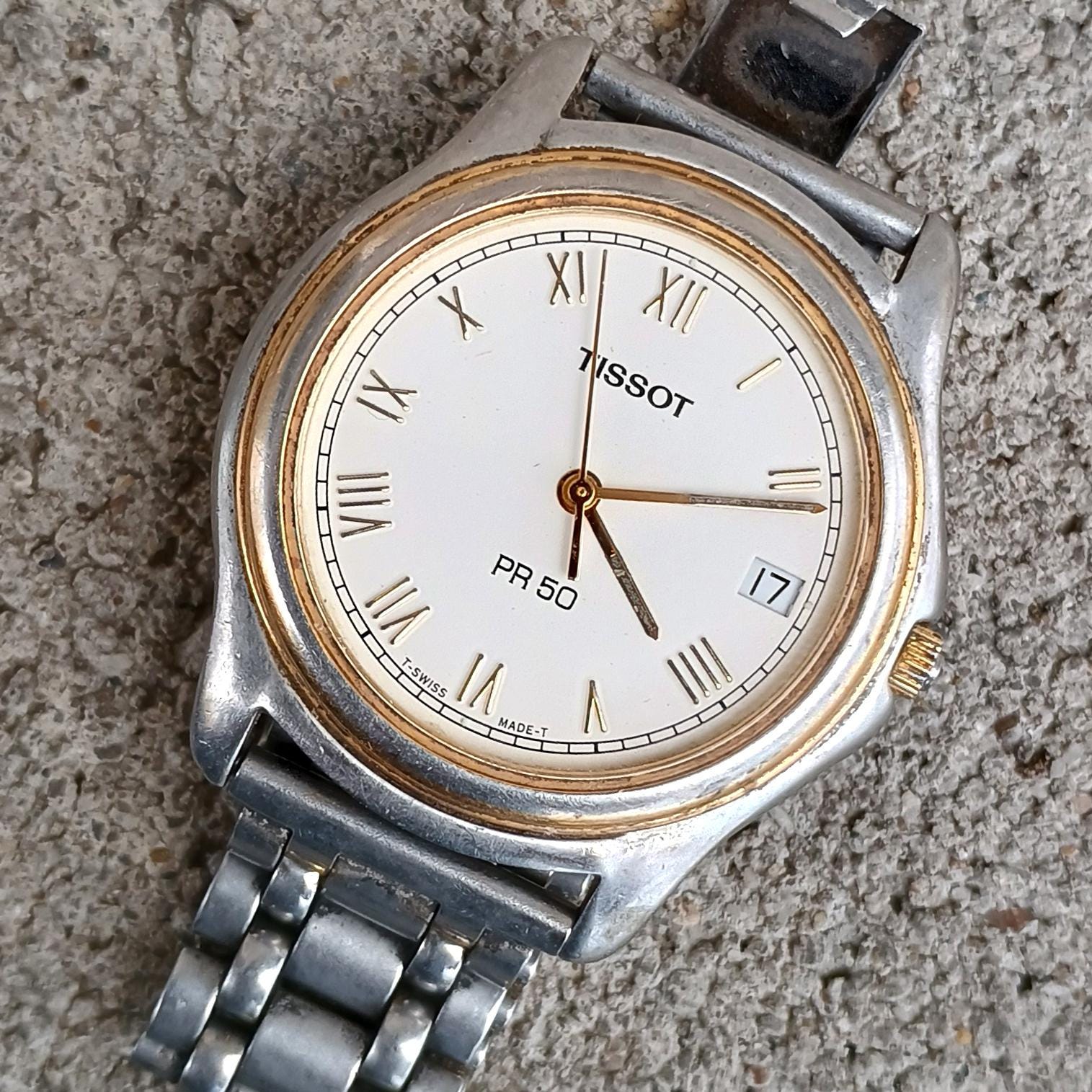 Vintage Tissot PR50 Men's Watch: Swiss Quartz, Sapphire Crystal - Etsy