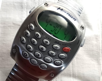 VERY RARE Youngs Calculator Watch - Digital LED Time, Full Function Keypad - Y2K Nostalgia Accessory