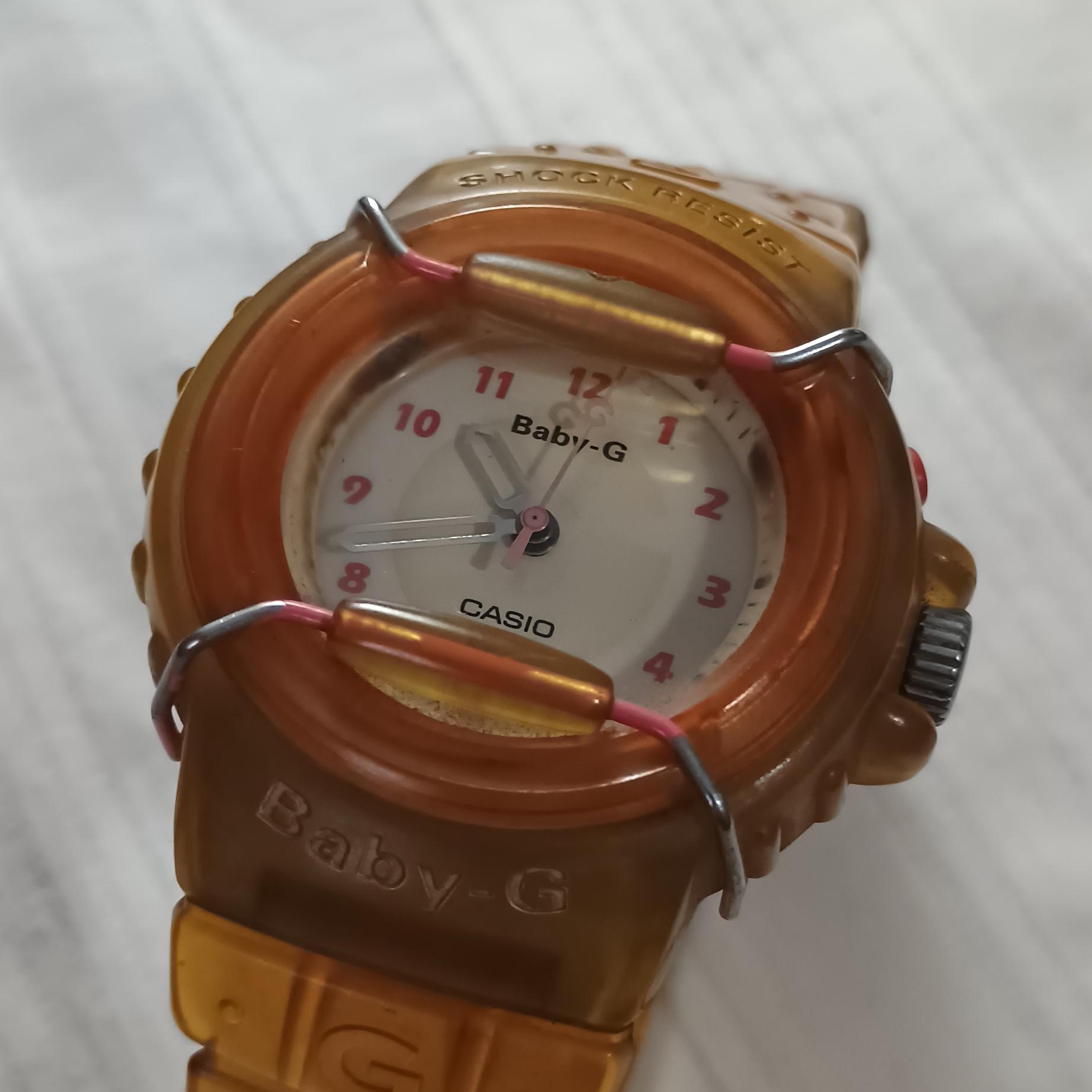 Vintage Casio Baby-g Watch | 90s Brown Translucent Resin, Bull 