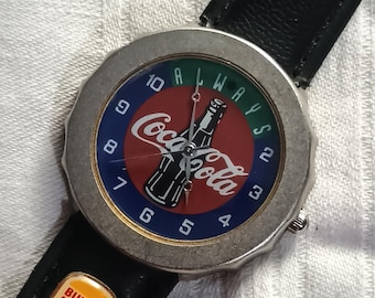 Vintage 90s Coca-Cola Bottle Cap Watch - "Always" Collectible Wristwatch