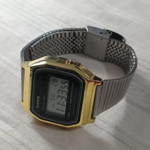 Vintage Casio A159W Gold Digital Watch, Classic Retro Gold-Tone Stainless Steel Bracelet, Water Resistant image 12