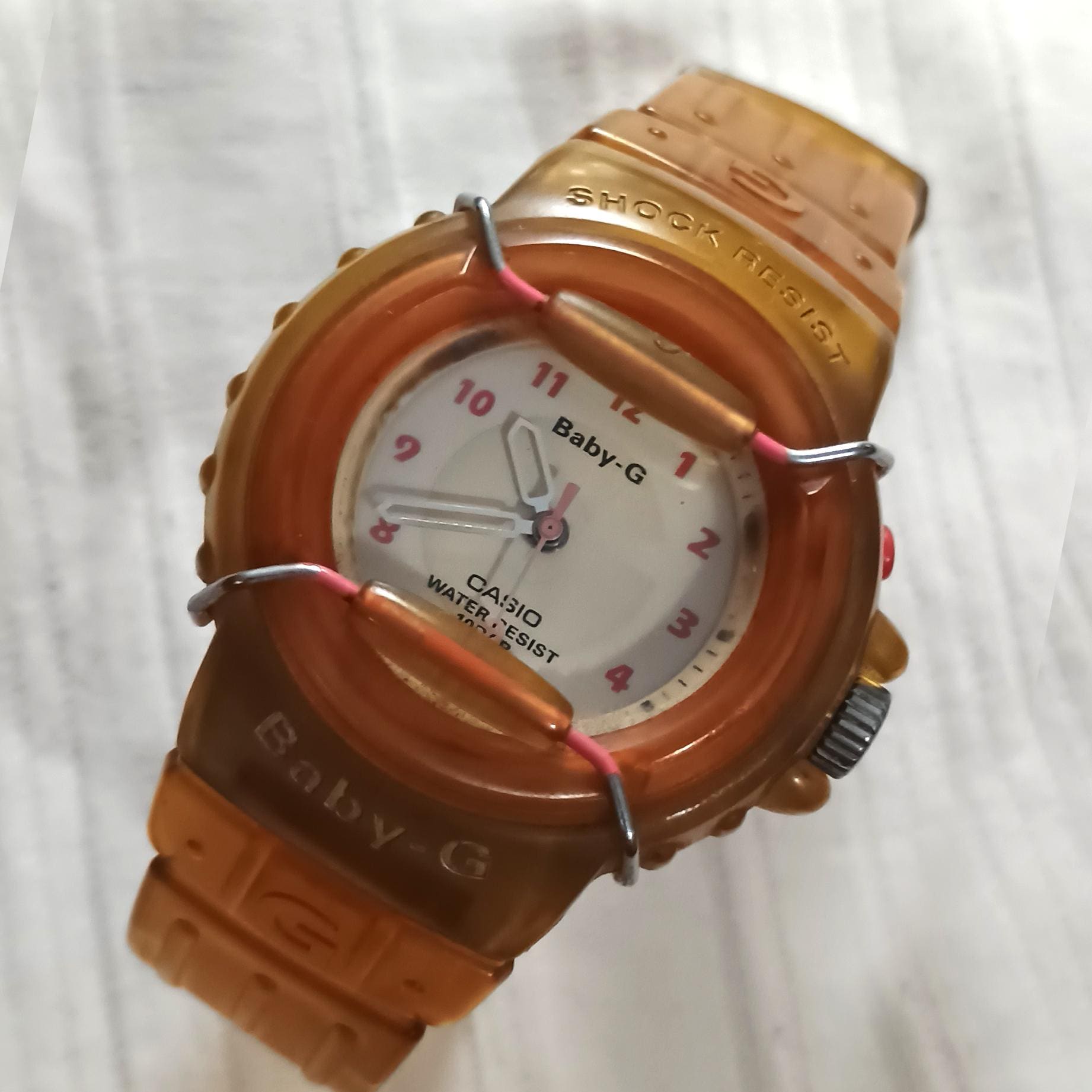 Vintage Casio Baby-g Watch | 90s Brown Translucent Resin, Bull