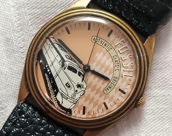 Vintage Fossil Train Watch RM-2584: 90s Locomotive Theme
