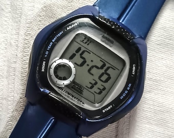 Vintage Casio W-101 Digital Watch, Rare Big Digit Display, 10 Year Battery, 100M Water Resistant, 2000s Retro Collector's Item, Illuminator