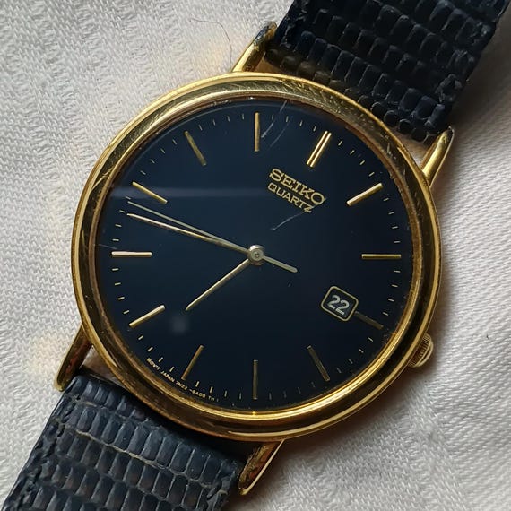 Vintage Seiko Gold Tone Dress Watch - 1991 Japanese Quartz Timepiece - Etsy