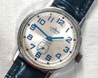 Lorenz 21 Rubis Mechanische Uhr, Italienisches Design der 1960er Jahre