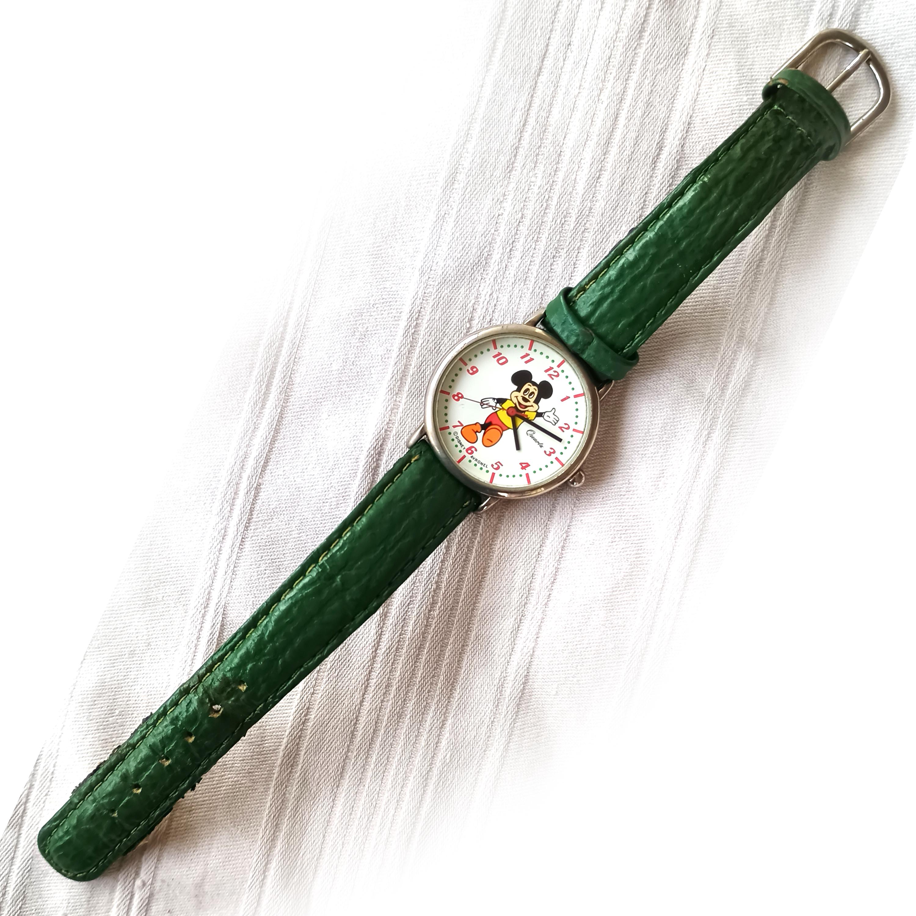 Babar Vintage Wristwatch with Green Leather Strap Avronel Exclusif VERY RARE Vintage Mickey Mouse Watch: Avronel Exclusif  main image 3