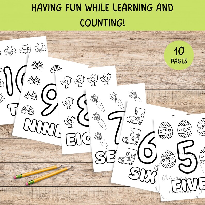 Spring Easy Simple Numbers Coloring Pages, Toddler Easter Activities ...