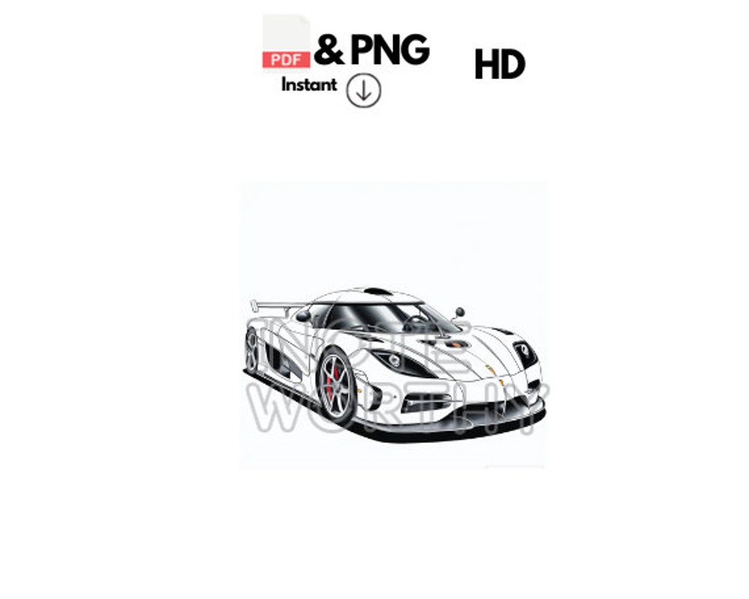 Koenigsegg Coloring Page Car Coloring Pages I Supercars Etsy