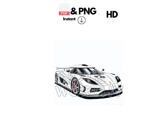 Koenigsegg Coloring Page Car Coloring Pages I Supercars - Etsy