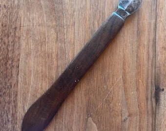 Outil ancien pour le travail du cuir/reliure - Rainure de bord / polisseuse - Marqué « S&A »