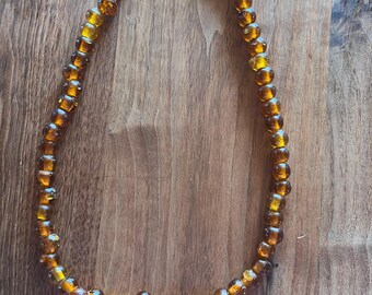 Chapelet de perles en verre ambré - Collier vintage de la collection Southwest
