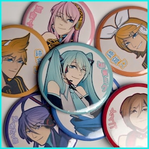 2.25&quot; Vocaloid Round Buttons | Hatsune Miku