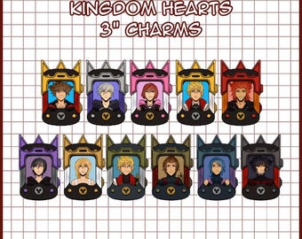 3 ciondoli in resina epossidica di Kingdom Hearts