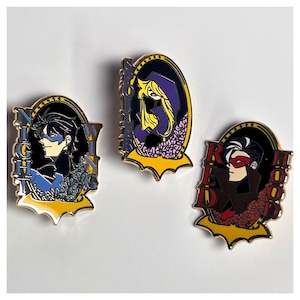 2&quot; Batfam Enamel Pins | Nightwing, Red Hood, Spoiler
