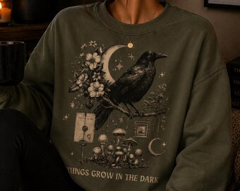 Crow Shirt Shadow Work Edgar Allan Poe Edgar Allen Poe Nosferatu Victorian Shirt Pomegranate Persephone Bird Sweatshirt PTSD The Morrigan