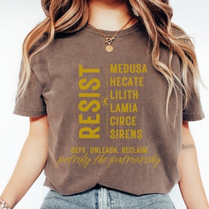 Petrify the Patriarchy Feminist Shirt The Female Gaze Medusa Shirt Leftist Shirt Greek Mythology Literature Shirt Witchy Shirt Lilith Resist