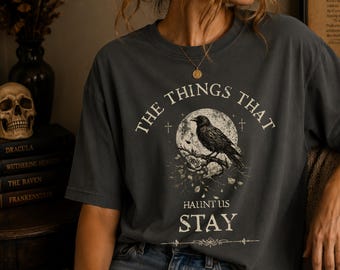 Crow Shirt Shadow Work Edgar Allan Poe Edgar Allen Poe Nosferatu Victorian Shirt Pomegranate Persephone Bird Shirt PTSD The Morrigan