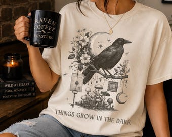 Crow Shirt Shadow Work Edgar Allan Poe Edgar Allen Poe Nosferatu Victorian Shirt Pomegranate Persephone Bird Shirt PTSD The Morrigan
