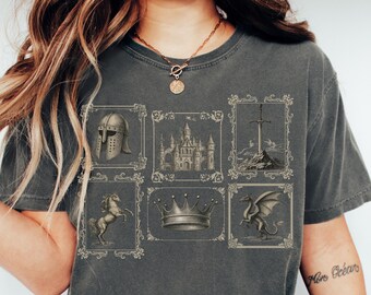 Castlecore Unicorn Shirt Medieval Armor Medieval Shirt Excalibur Dragon Shirt Avalon King Arthur Arthurian Medieval Sword Ren Faire