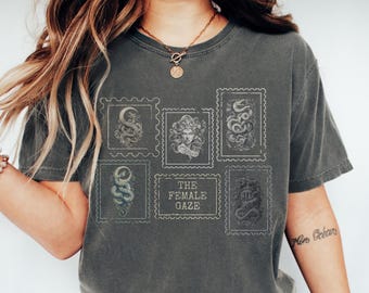Medusa, Hecate, Hekate, Goddess Dress, Gothic Clothes, Feminism Shirt, Dark Academia, Stamp Shirt, Postage Stamp Shirt, Greek Mythology