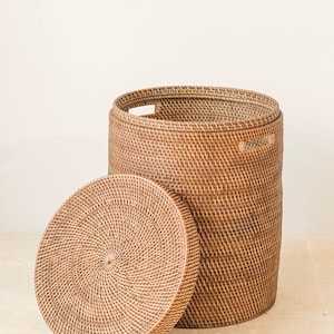 Storage & Organization Basket, Laundry Basket, Kalea Rattan Basket, Decorative Round Basket, Bedroom/Bathroom/Kids Room Storage zdjęcie 3