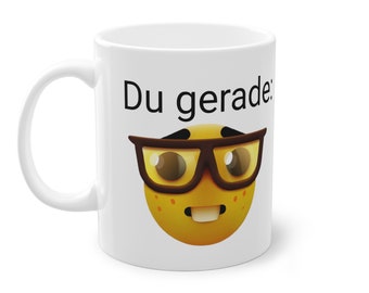 Du Gerade: Nerd - Keramik Tasse, Nerd Emoji Tasse, meme Tasse, Psychose, loste Tasse, dumme Tasse, Die Stimmen